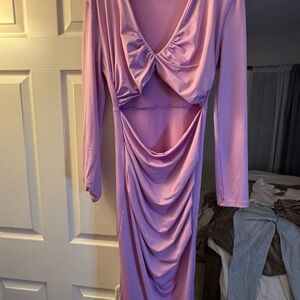 SHEIN Purple Ruched Open Front Bodycon Dress